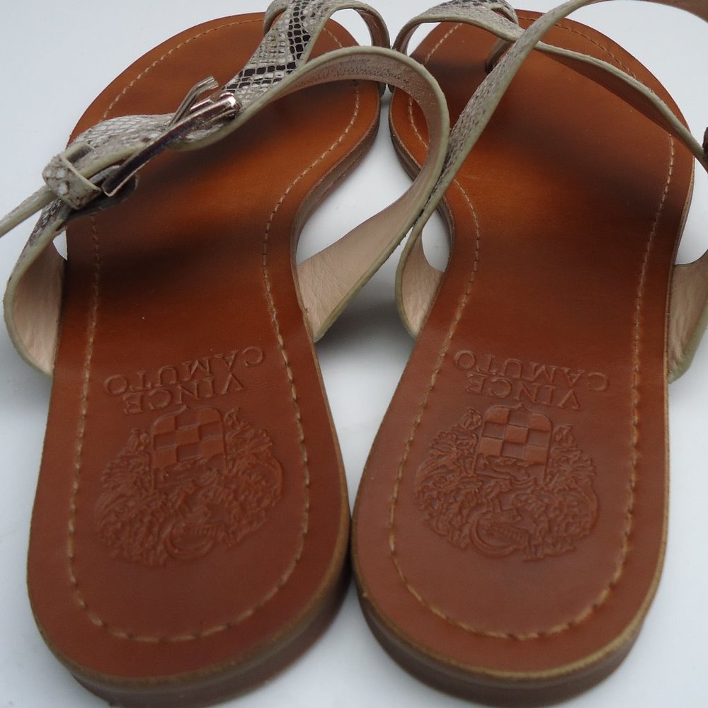 SIZE 7.5. Vince Camuto leather snakeskin print sandals. - Picture 8 of 11